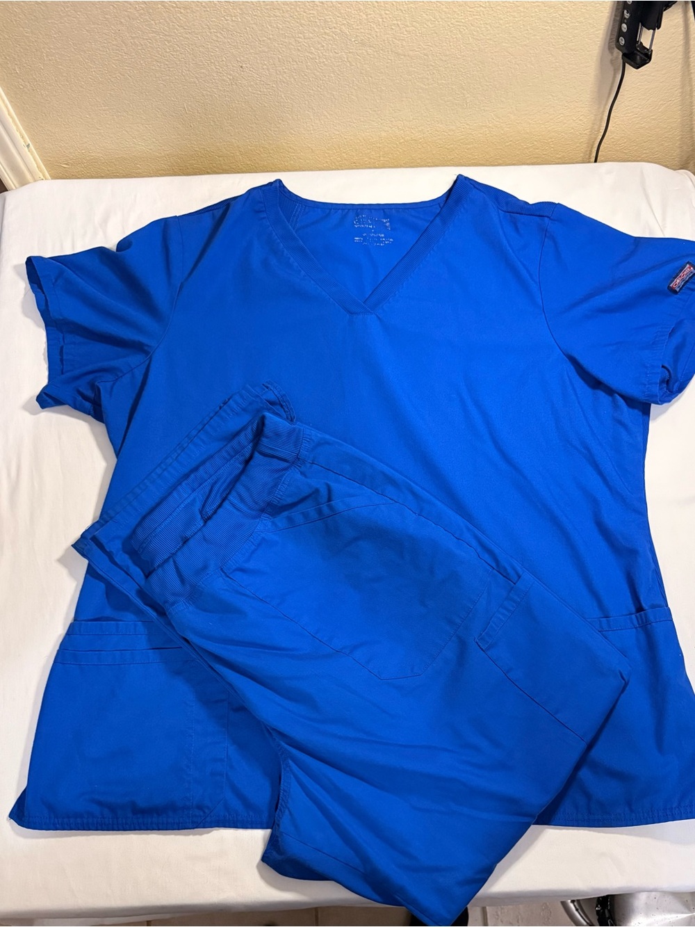 Cherokee workwear V-Neck Medical Scrub Top & Pants - Royal Blue